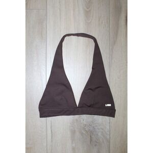 Luna Move Wear Halter Sports Bra Espresso Brown Triangle Top Size S